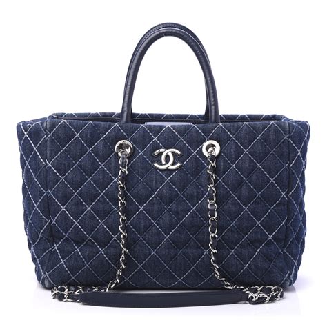 chanel large denim shopping bag|Chanel shopping tote price.